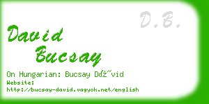 david bucsay business card